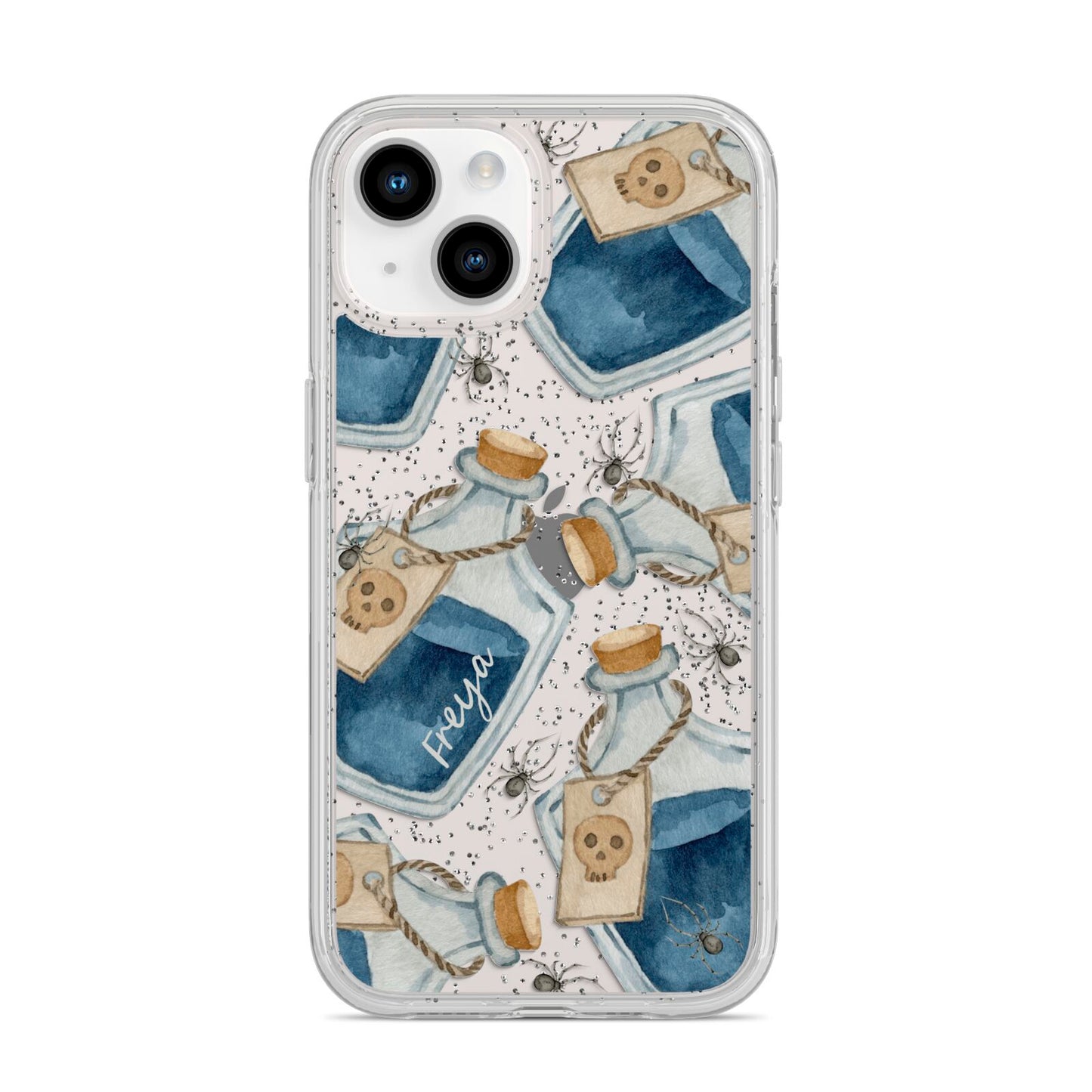 Blue Halloween Potion iPhone 14 Glitter Tough Case Starlight