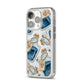 Blue Halloween Potion iPhone 14 Pro Clear Tough Case Silver Angled Image