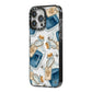 Blue Halloween Potion iPhone 14 Pro Max Black Impact Case Side Angle on Silver phone