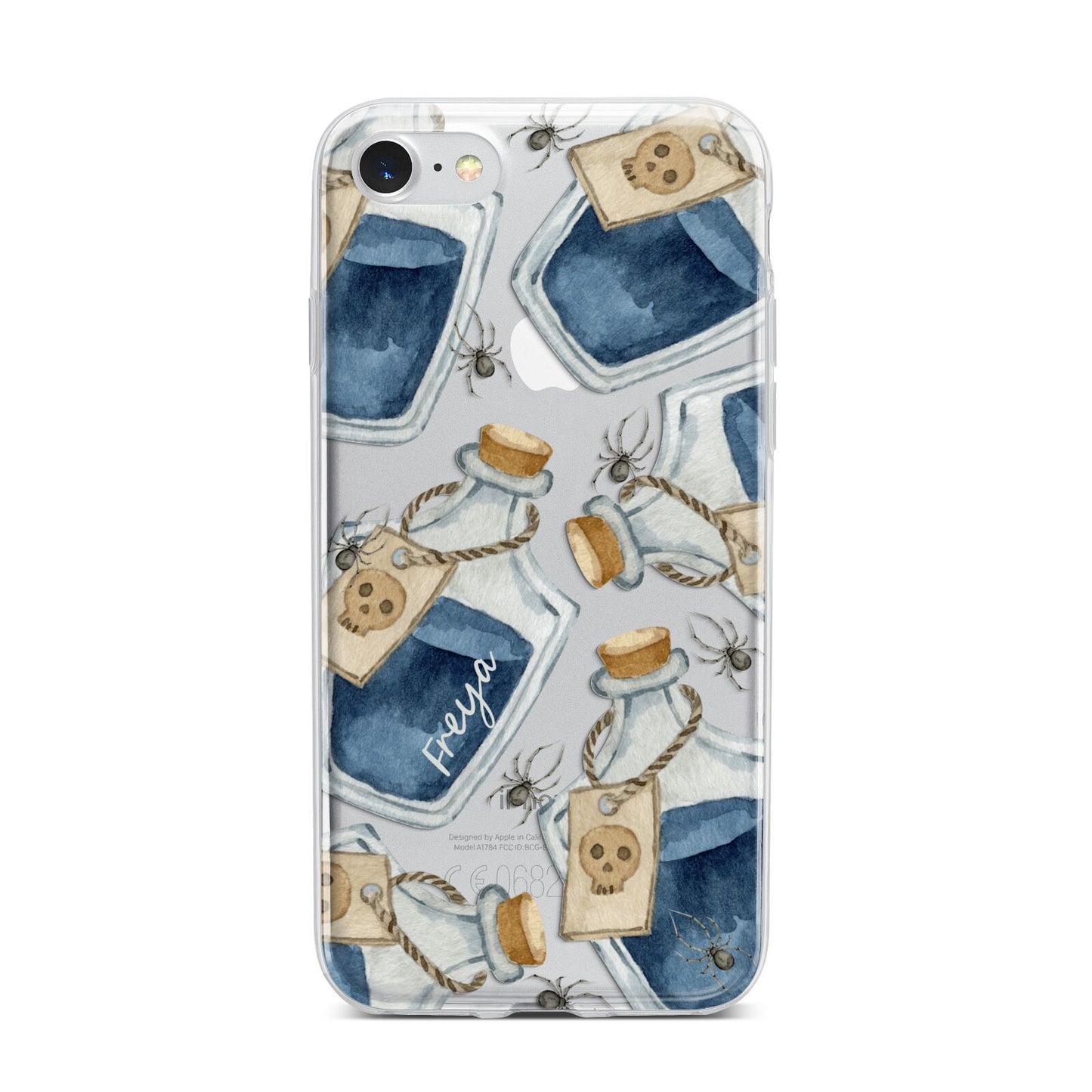 Blue Halloween Potion iPhone 7 Bumper Case on Silver iPhone
