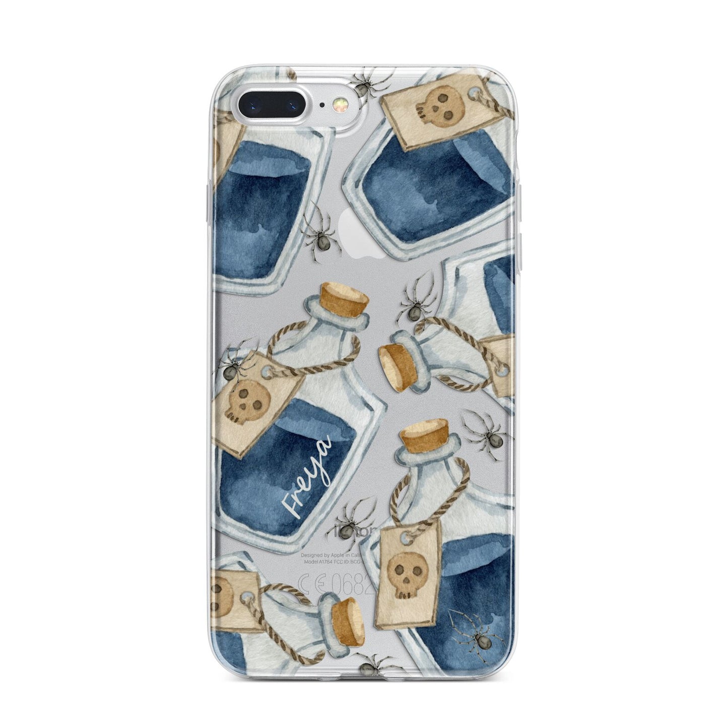 Blue Halloween Potion iPhone 7 Plus Bumper Case on Silver iPhone