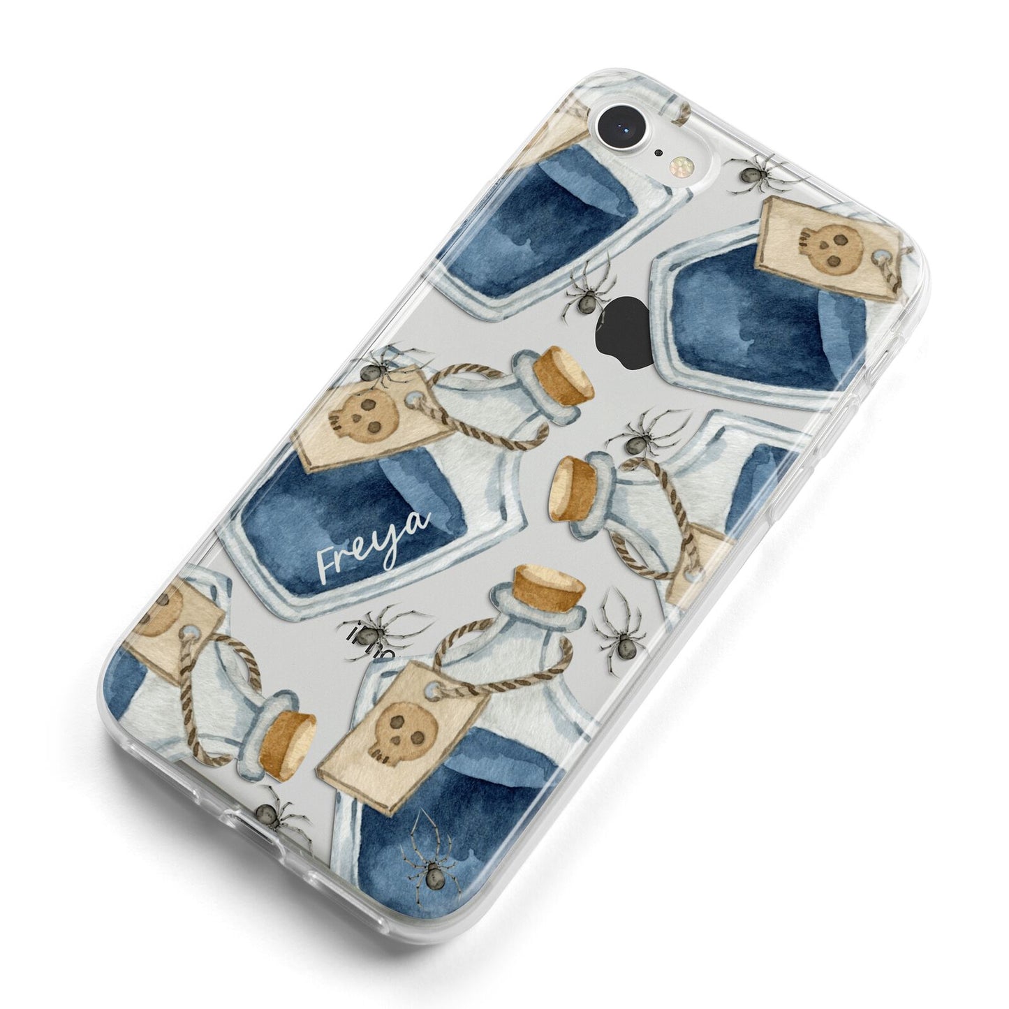 Blue Halloween Potion iPhone 8 Bumper Case on Silver iPhone Alternative Image