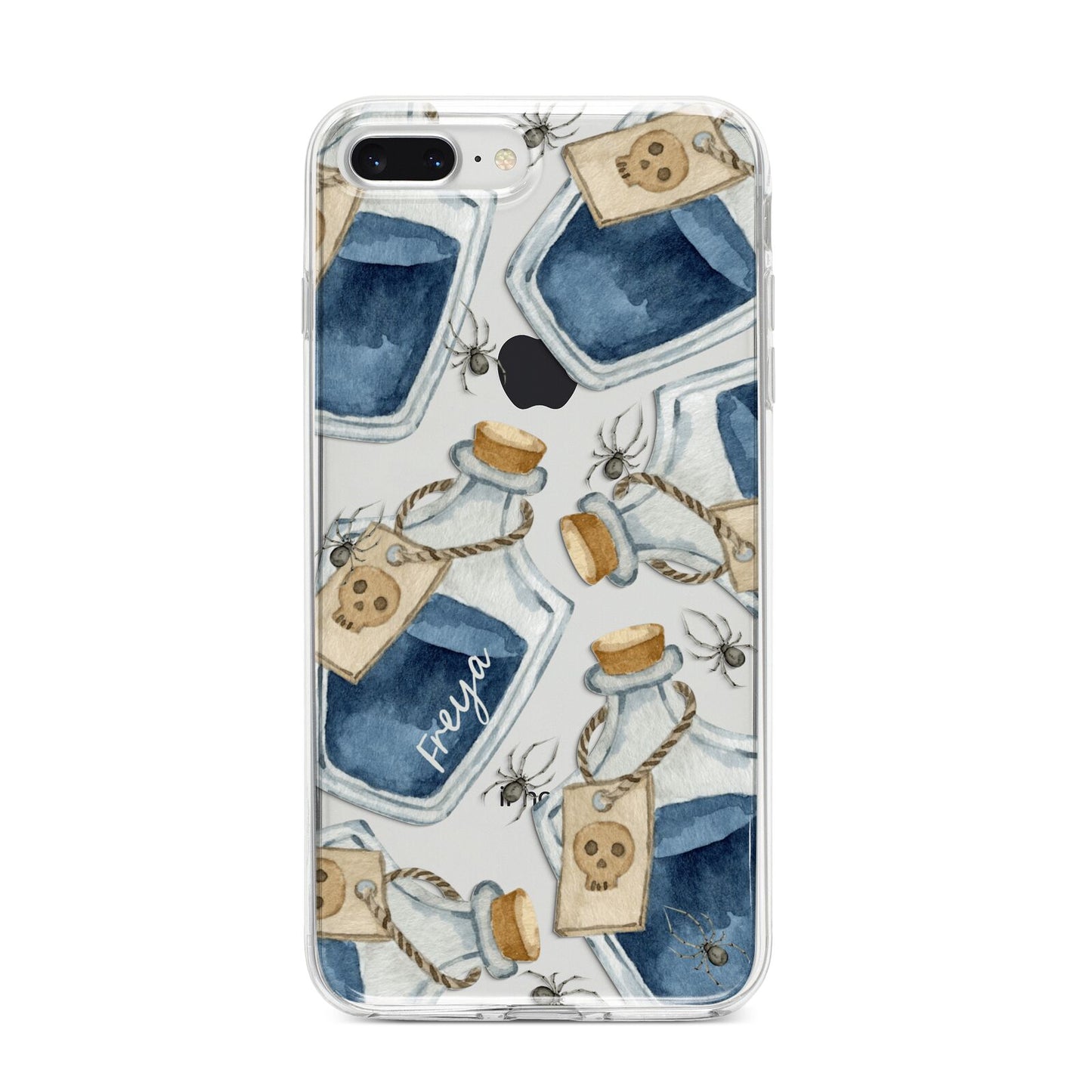 Blue Halloween Potion iPhone 8 Plus Bumper Case on Silver iPhone