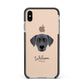 Blue Lacy Personalised Apple iPhone Xs Max Impact Case Black Edge on Gold Phone