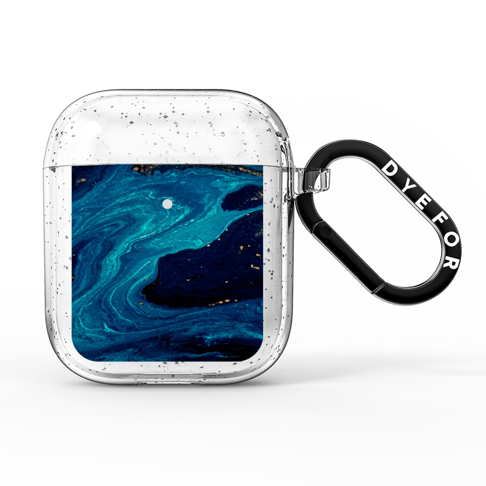 Blue Lagoon Marble AirPods Glitter Case