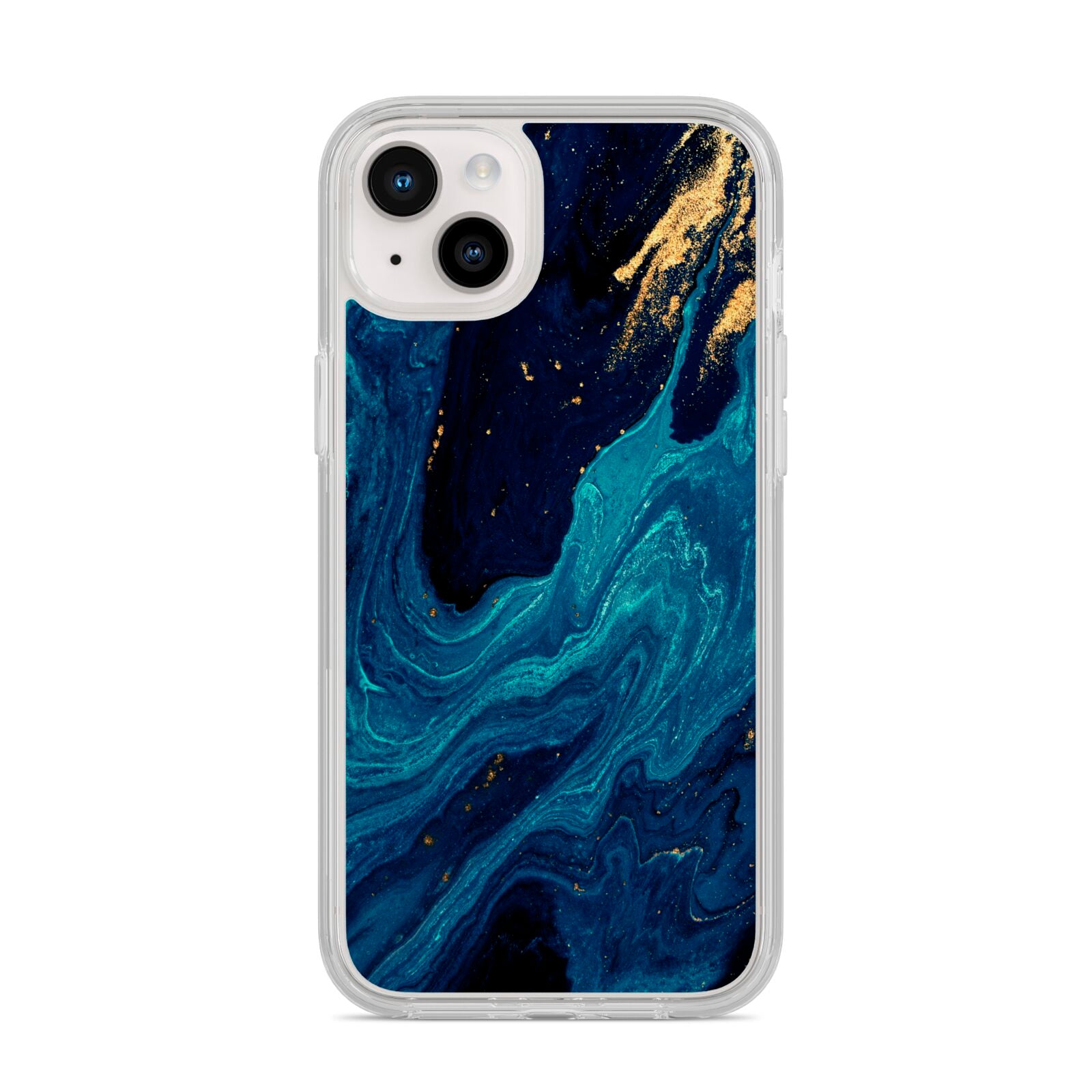 Blue Lagoon Marble iPhone 14 Plus Clear Tough Case Starlight