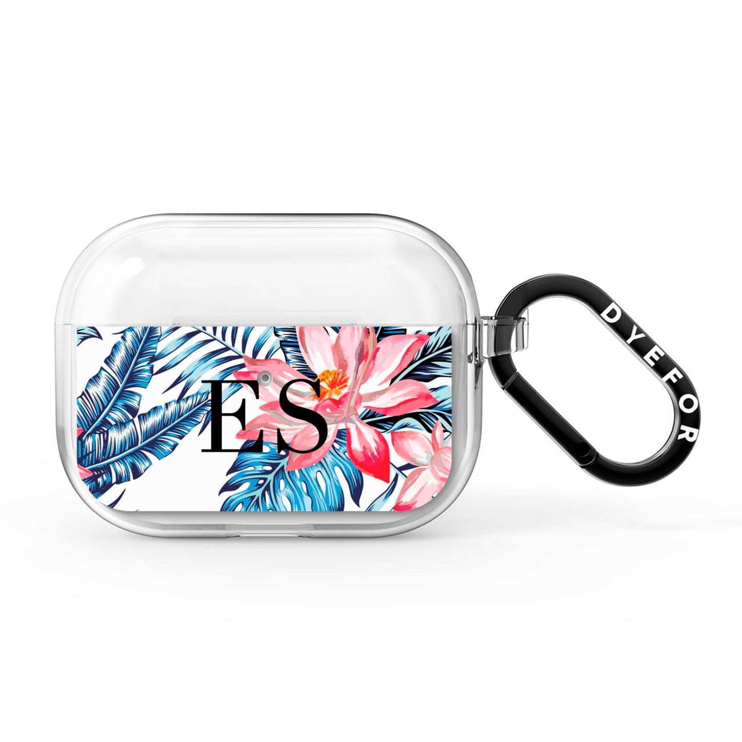 Blue Leaves Pink Flamingos AirPods Pro Clear Case