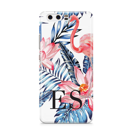 Blue Leaves Pink Flamingos Huawei P10 Phone Case