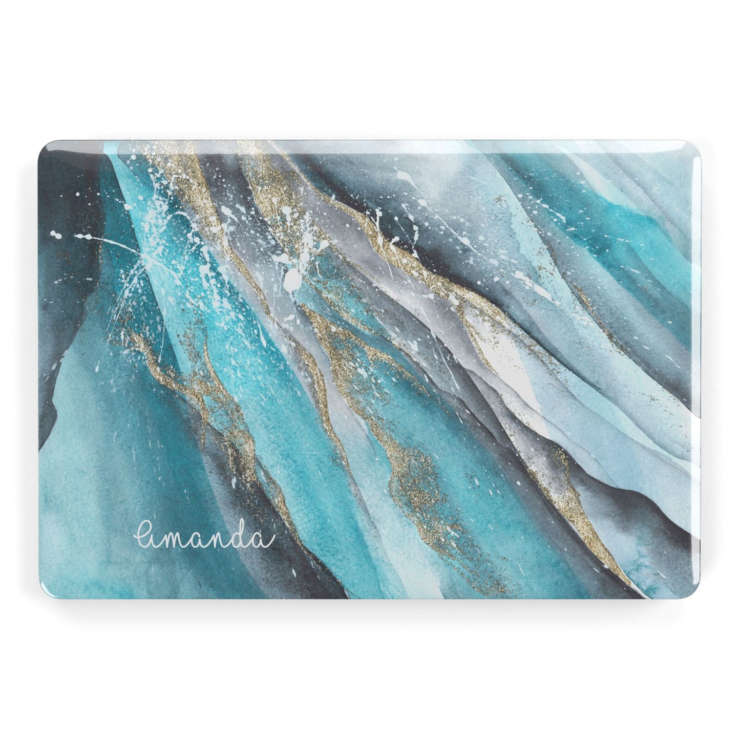 Blue Marble Custom Name Apple MacBook Case