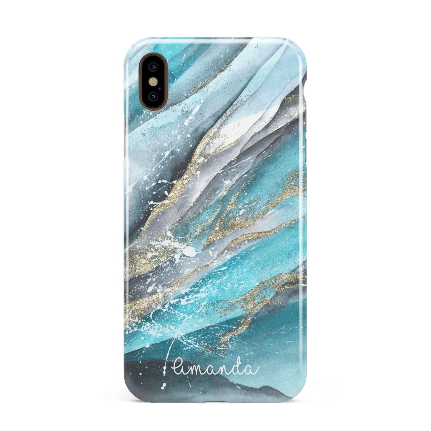 Blue Marble Custom Name Apple iPhone Xs Max 3D Tough Case