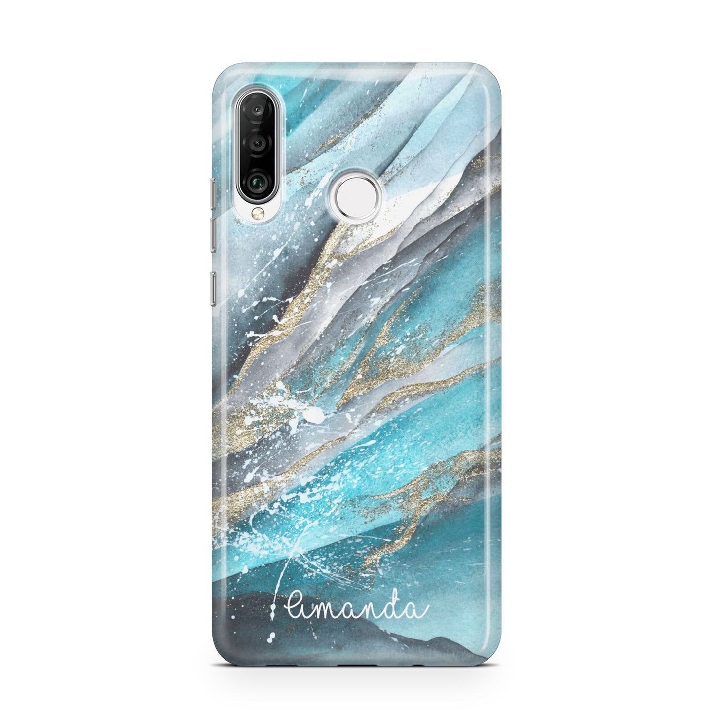 Blue Marble Custom Name Huawei P30 Lite Phone Case