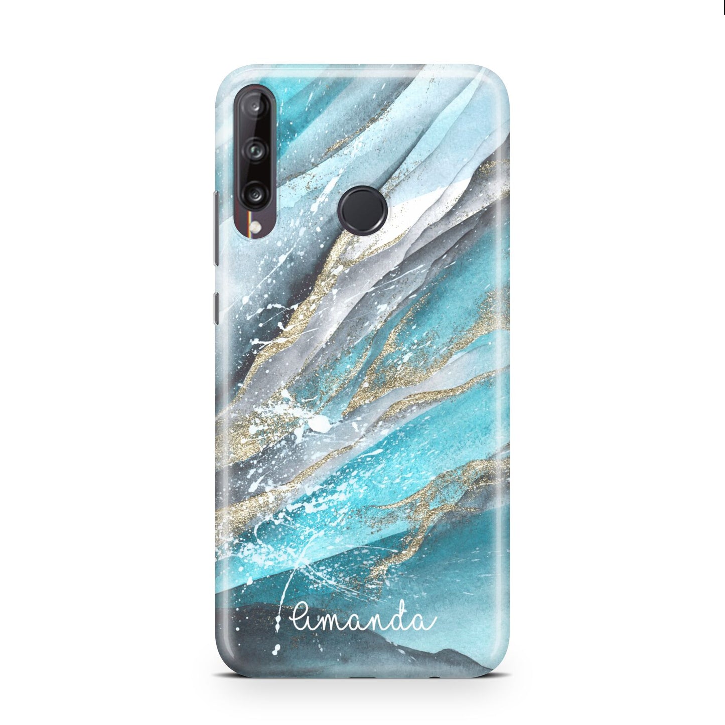 Blue Marble Custom Name Huawei P40 Lite E Phone Case