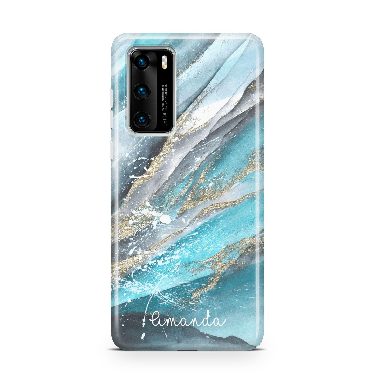 Blue Marble Custom Name Huawei P40 Phone Case