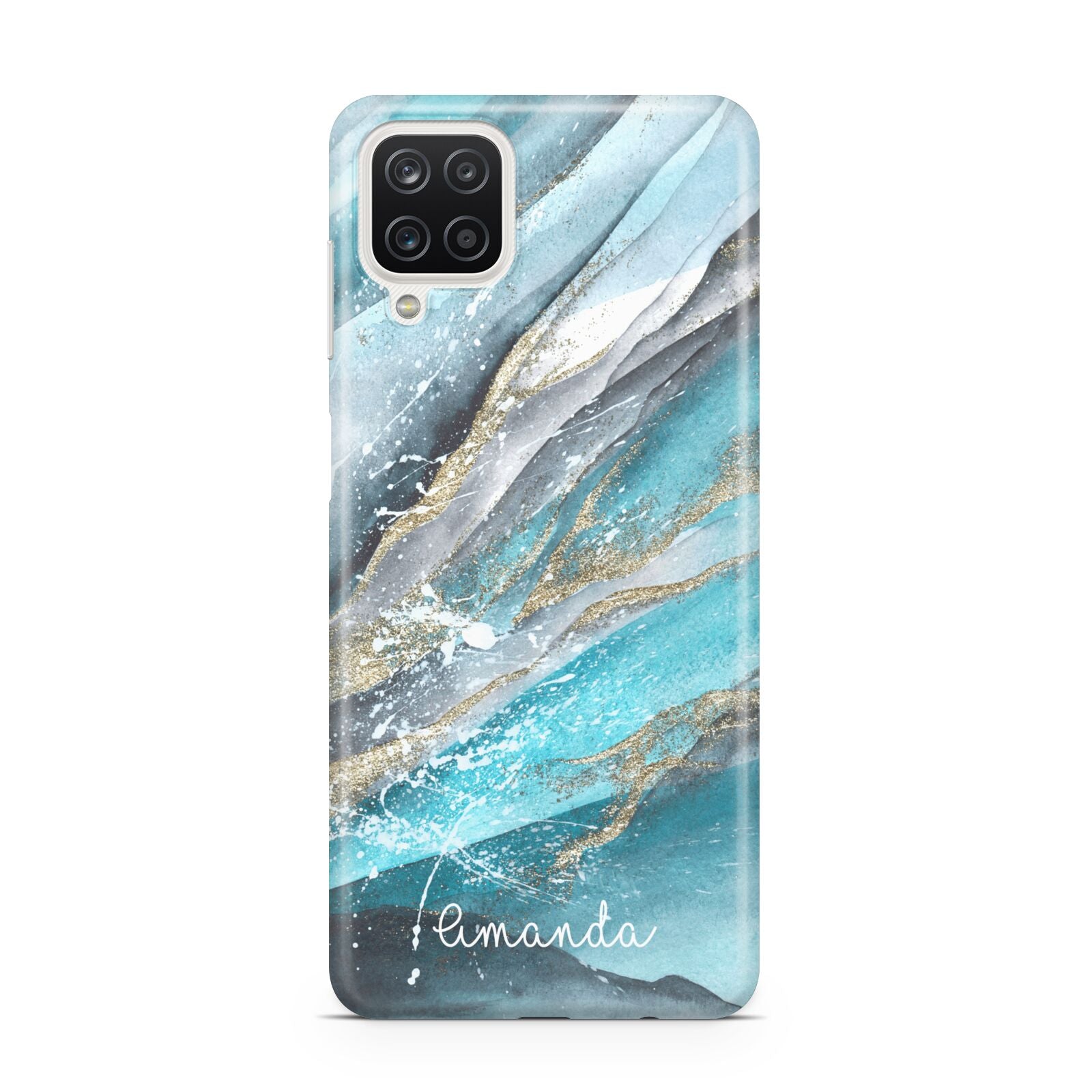 Blue Marble Custom Name Samsung A12 Case