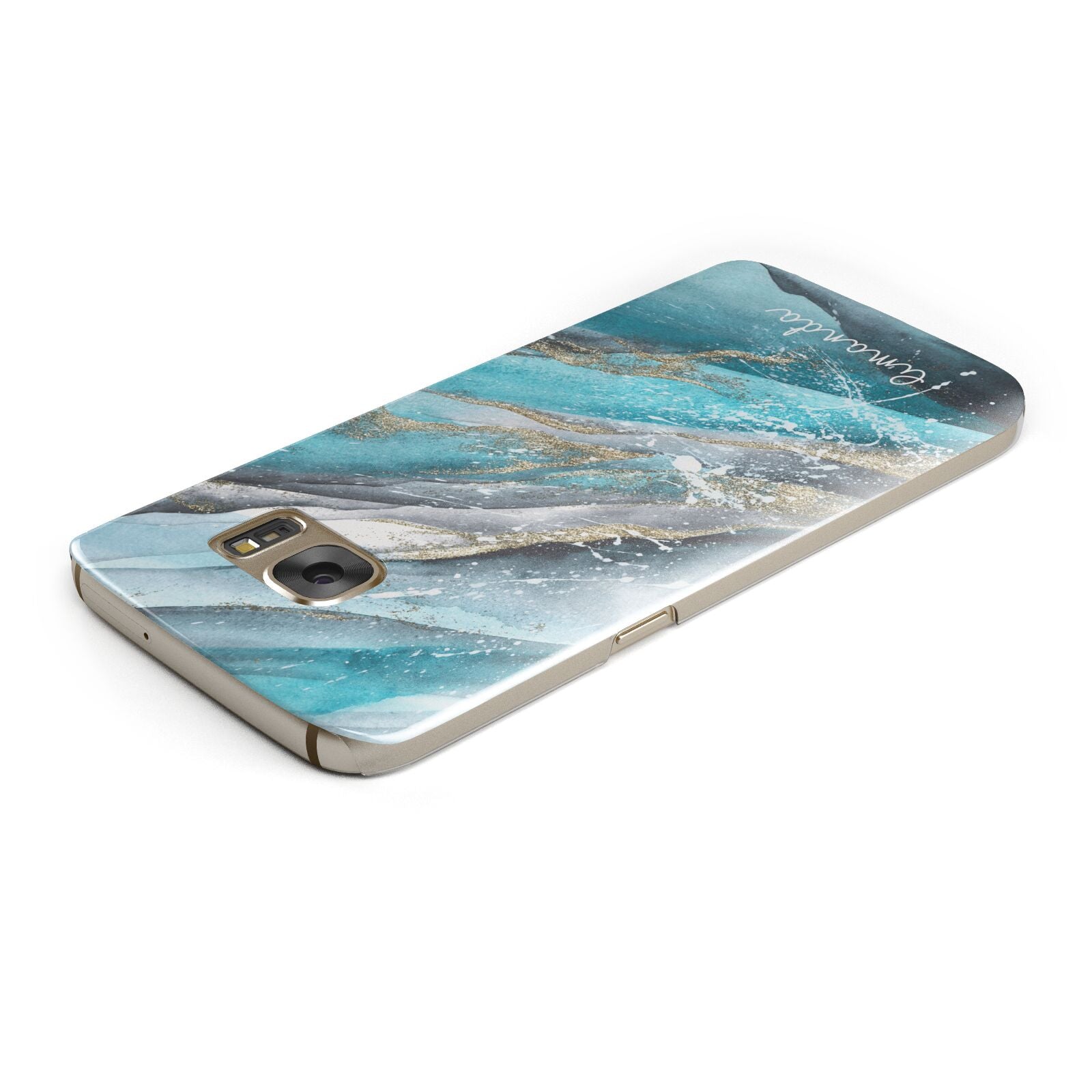 Blue Marble Custom Name Samsung Galaxy Case Top Cutout