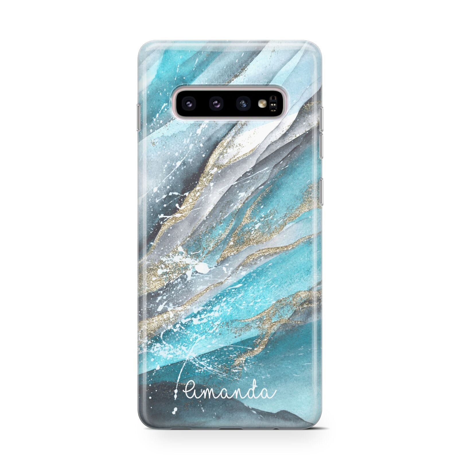 Blue Marble Custom Name Samsung Galaxy S10 Case