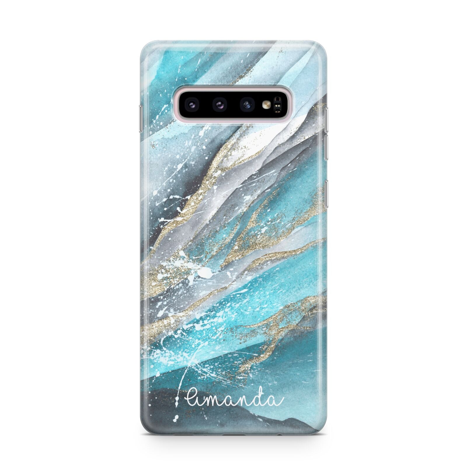 Blue Marble Custom Name Samsung Galaxy S10 Plus Case