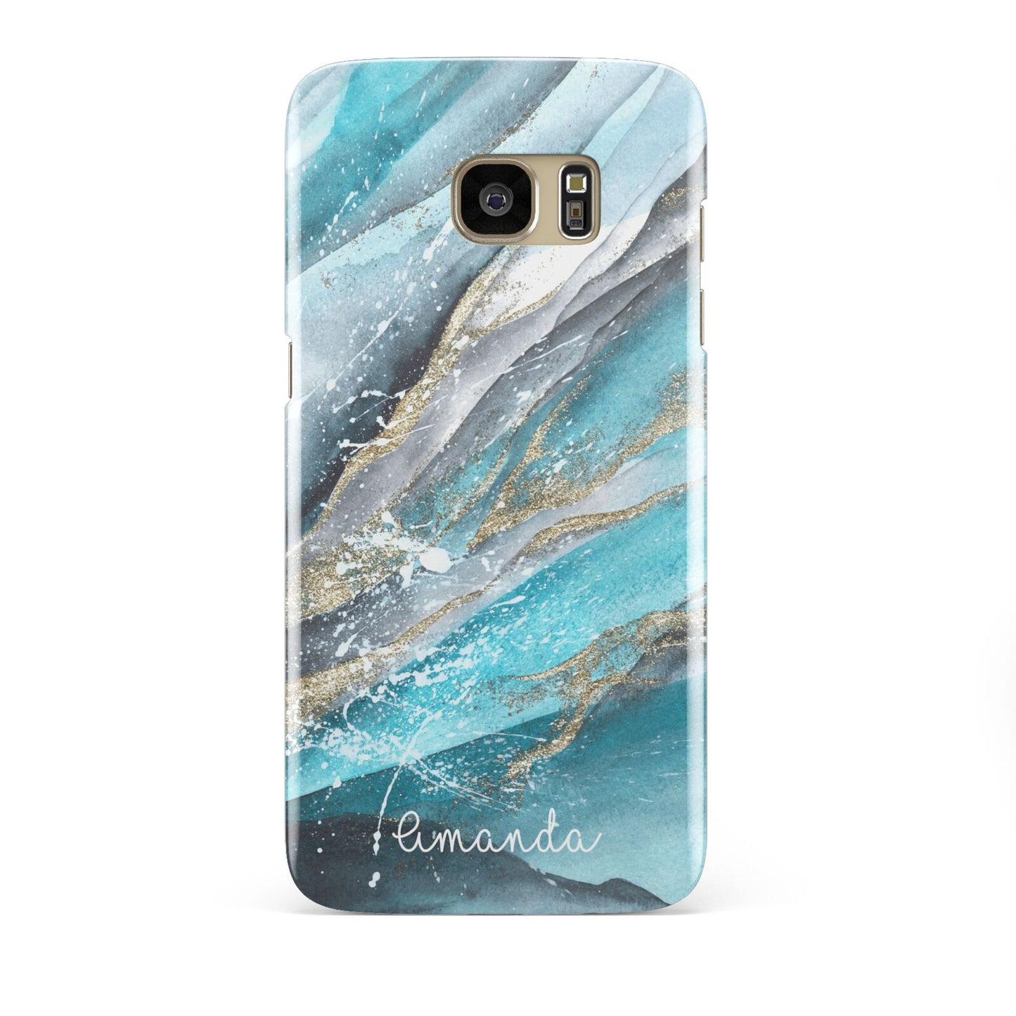 Blue Marble Custom Name Samsung Galaxy S7 Edge Case