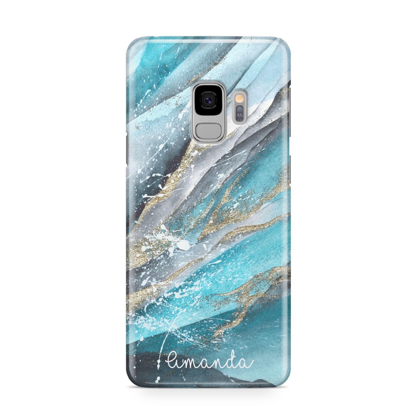 Blue Marble Custom Name Samsung Galaxy S9 Case