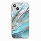 Blue Marble Custom Name iPhone 13 TPU Impact Case with Pink Edges