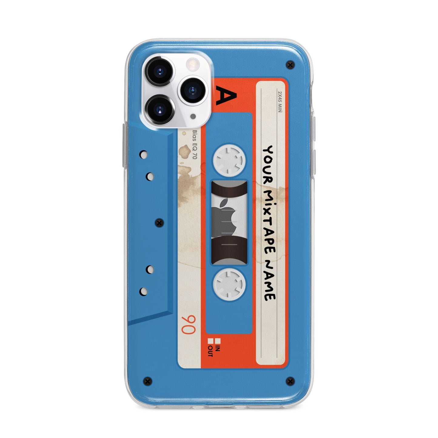 Blue Mixtape Custom Apple iPhone 11 Pro Max in Silver with Bumper Case