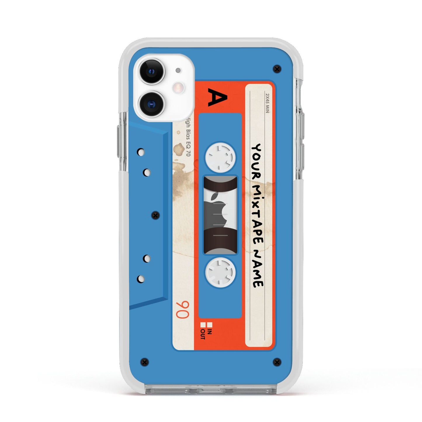 Blue Mixtape Custom Apple iPhone 11 in White with White Impact Case