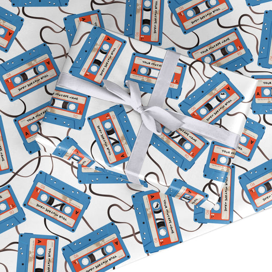 Blue Mixtape Custom Custom Wrapping Paper