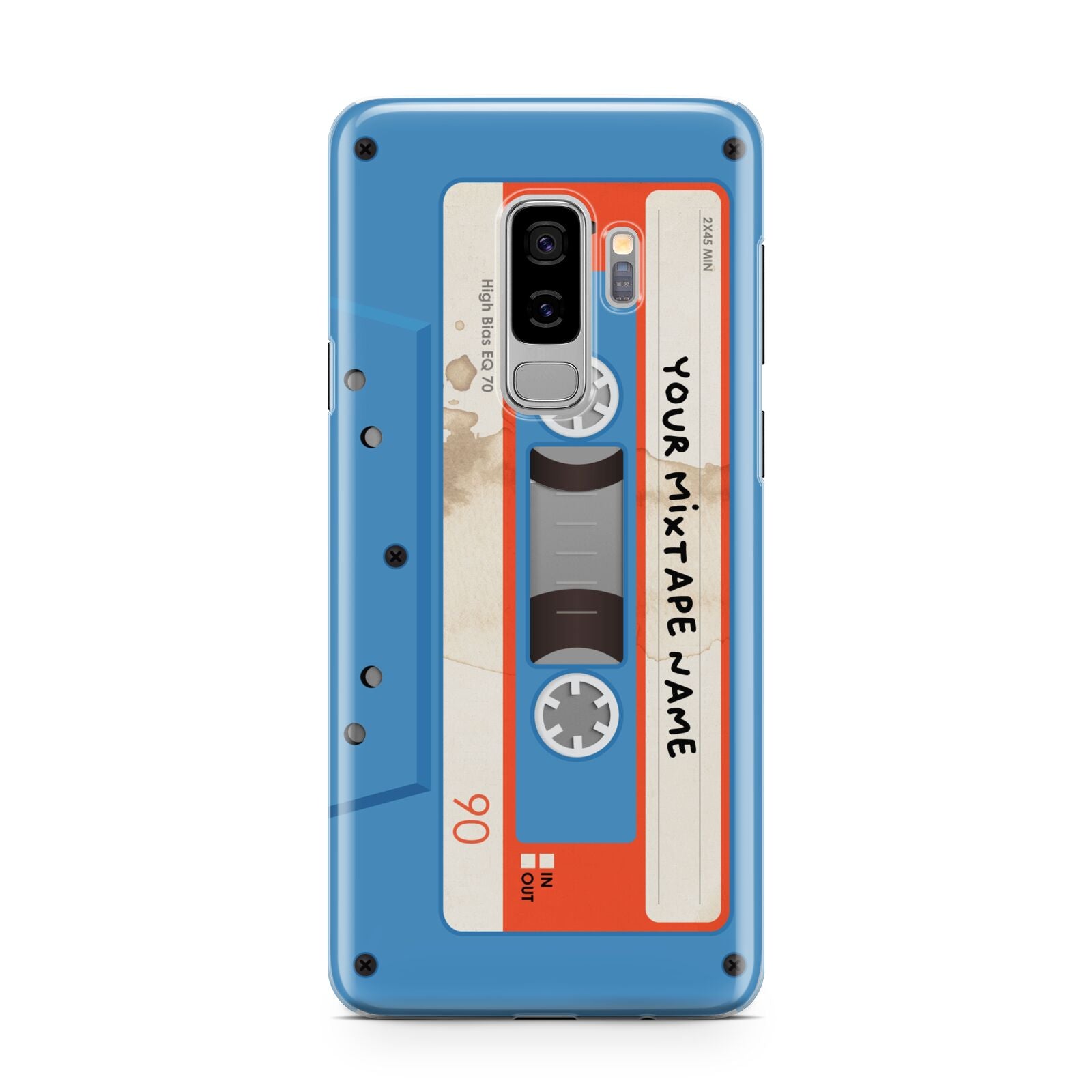 Blue Mixtape Custom Samsung Galaxy S9 Plus Case on Silver phone