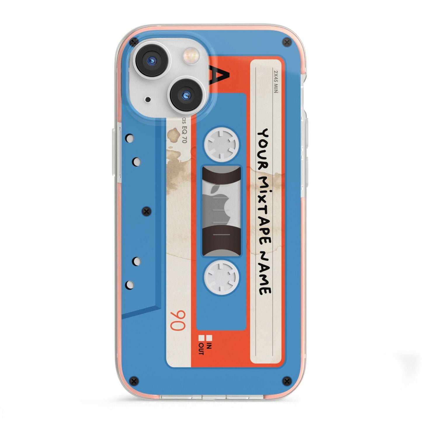 Blue Mixtape Custom iPhone 13 Mini TPU Impact Case with Pink Edges