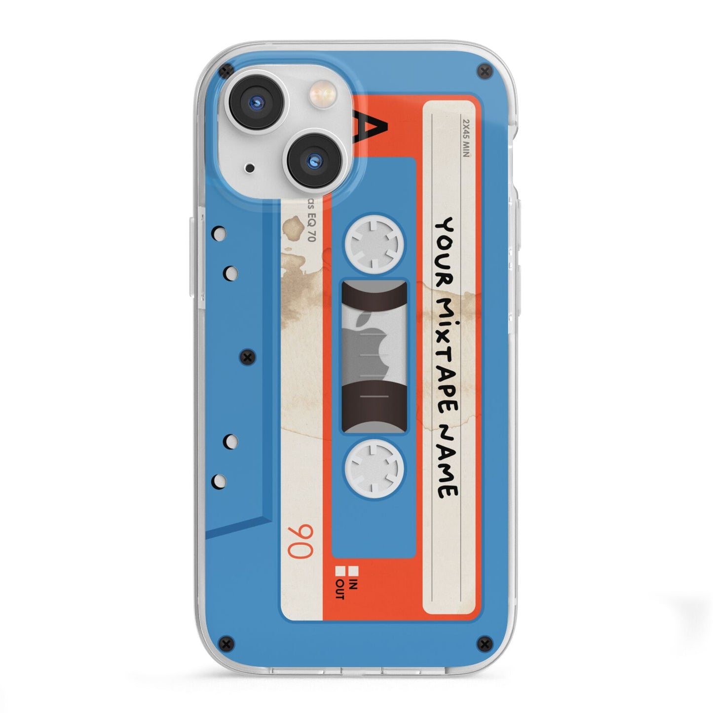 Blue Mixtape Custom iPhone 13 Mini TPU Impact Case with White Edges