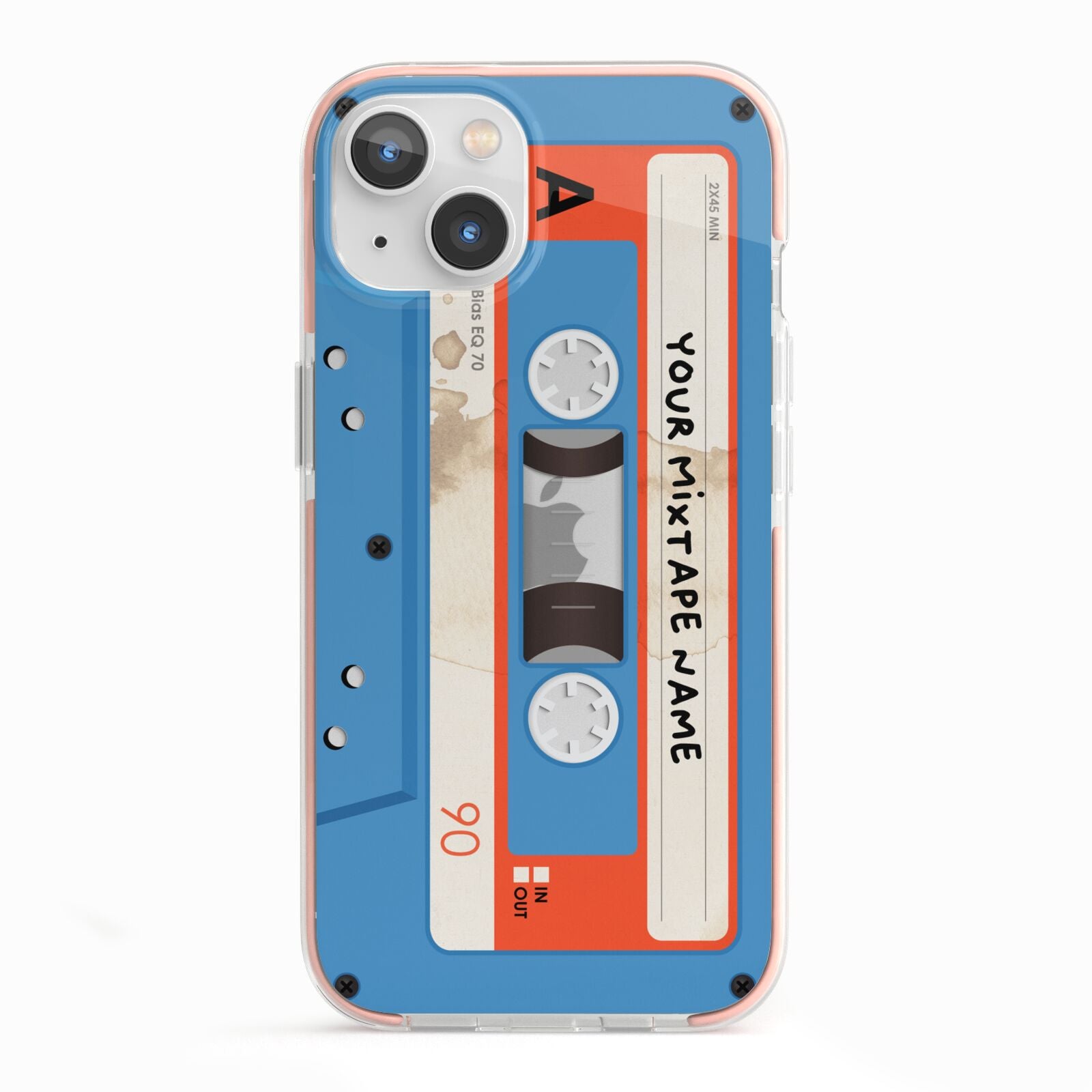 Blue Mixtape Custom iPhone 13 TPU Impact Case with Pink Edges