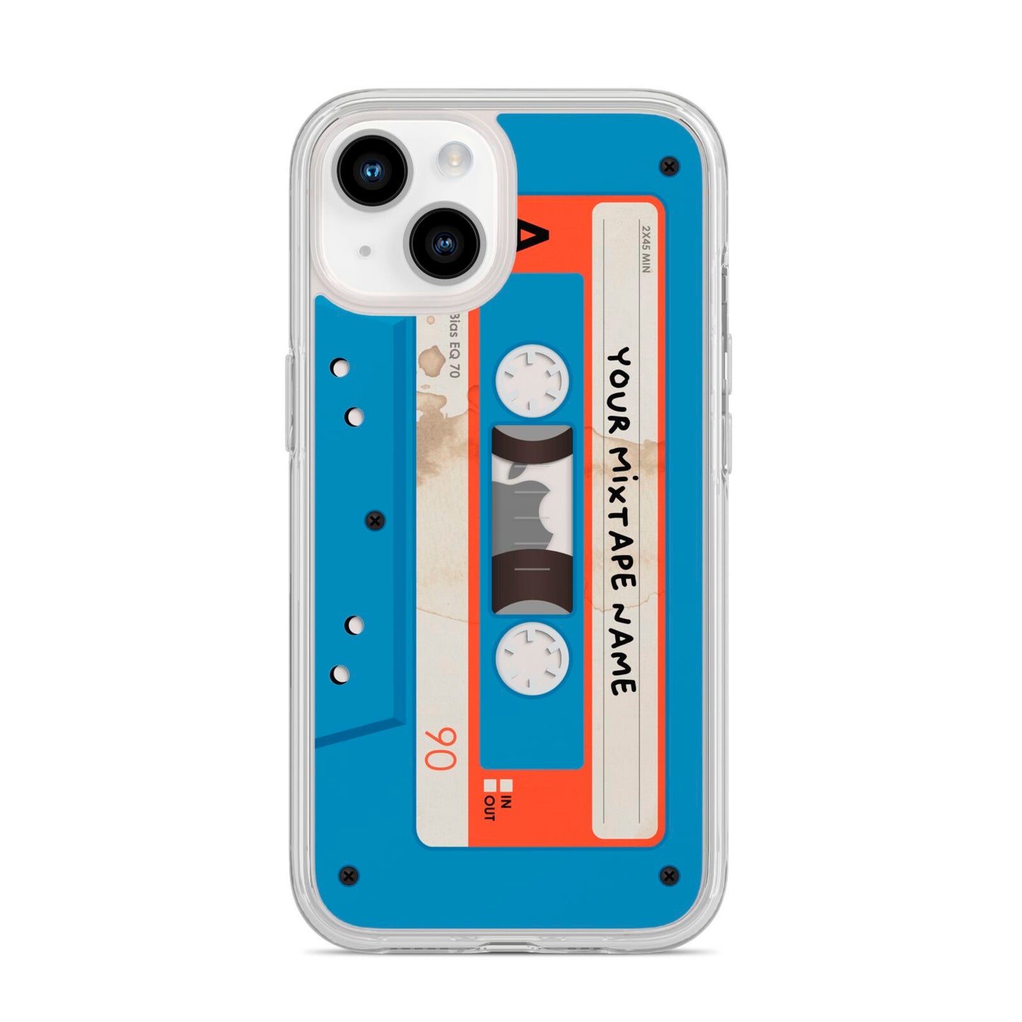 Blue Mixtape Custom iPhone 14 Clear Tough Case Starlight