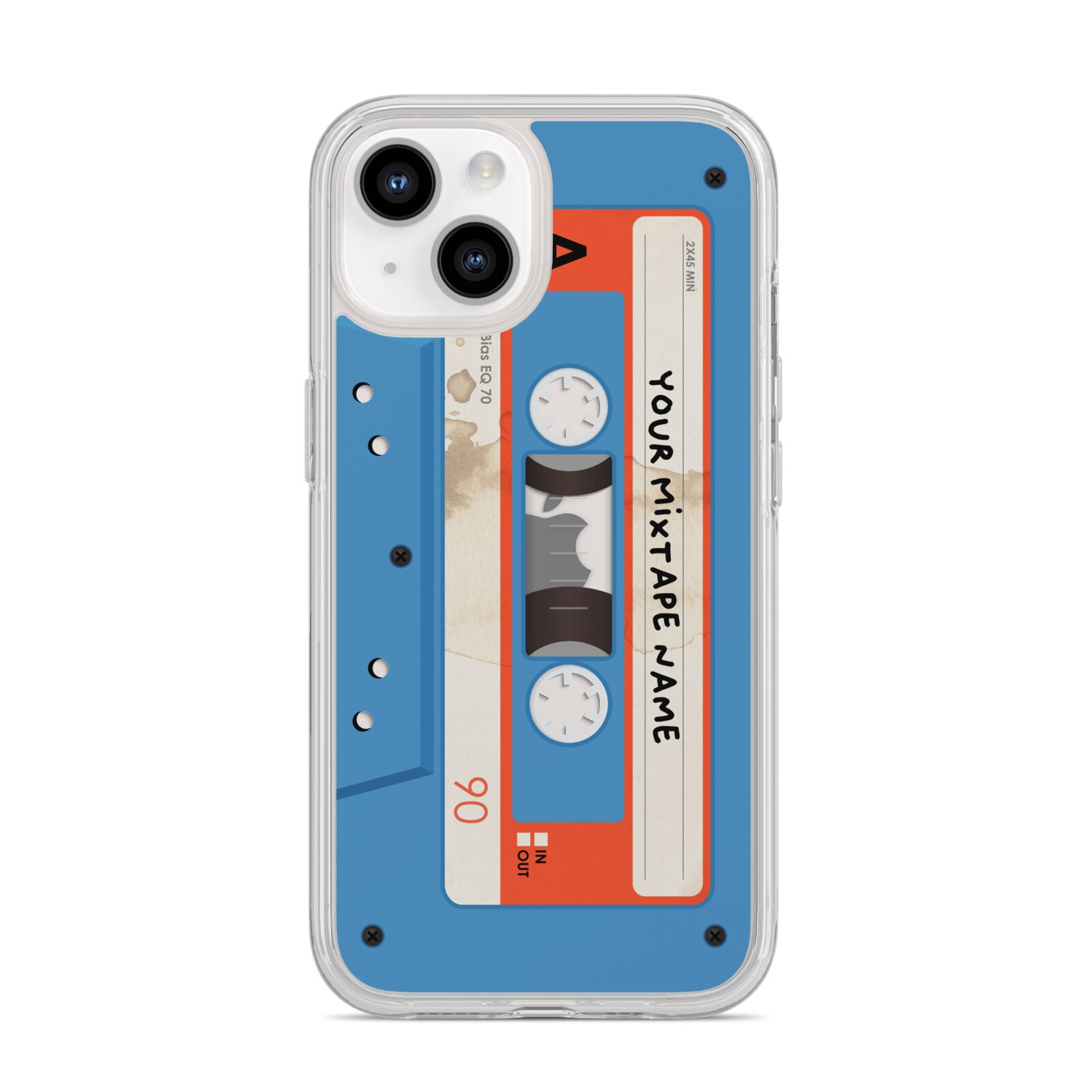 Blue Mixtape Custom iPhone 14 Clear Tough Case Starlight