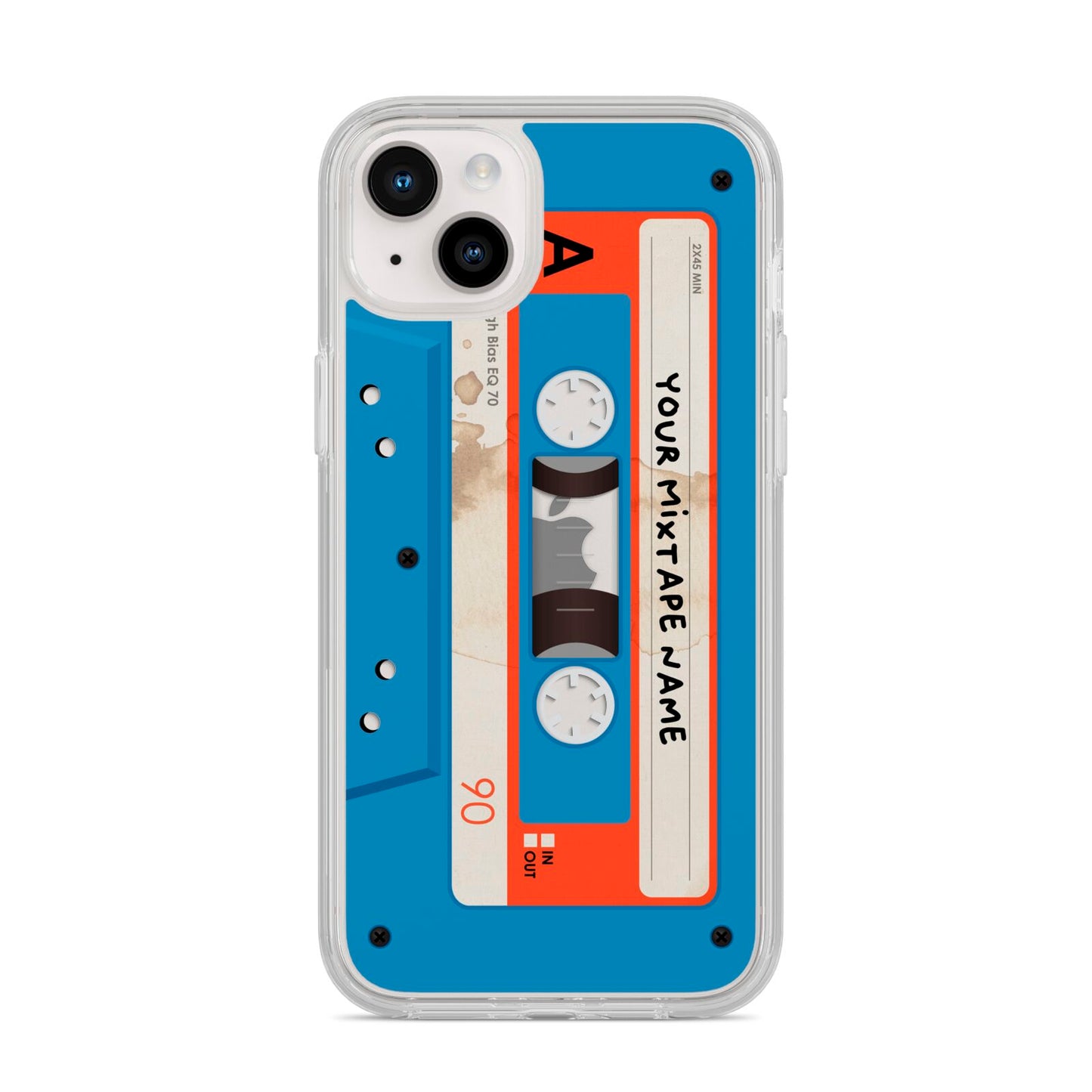 Blue Mixtape Custom iPhone 14 Plus Clear Tough Case Starlight