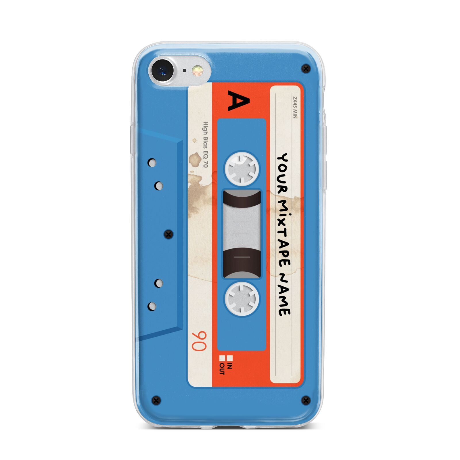 Blue Mixtape Custom iPhone 7 Bumper Case on Silver iPhone