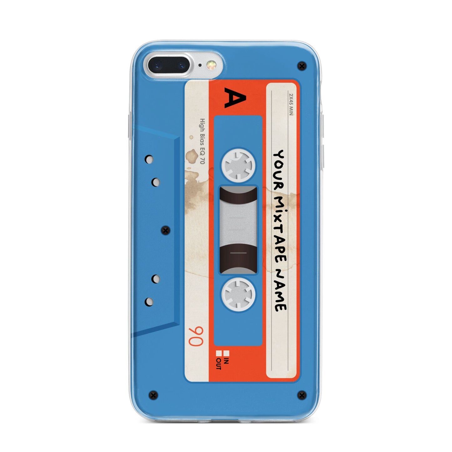 Blue Mixtape Custom iPhone 7 Plus Bumper Case on Silver iPhone