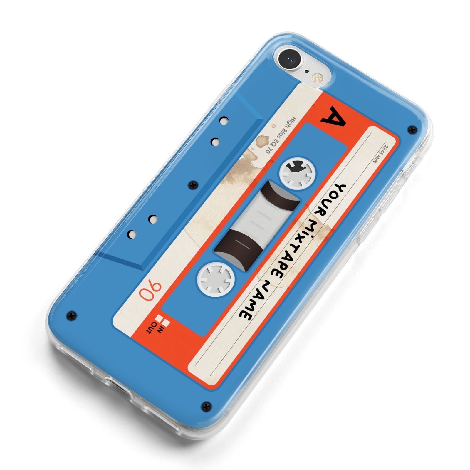 Blue Mixtape Custom iPhone 8 Bumper Case on Silver iPhone Alternative Image