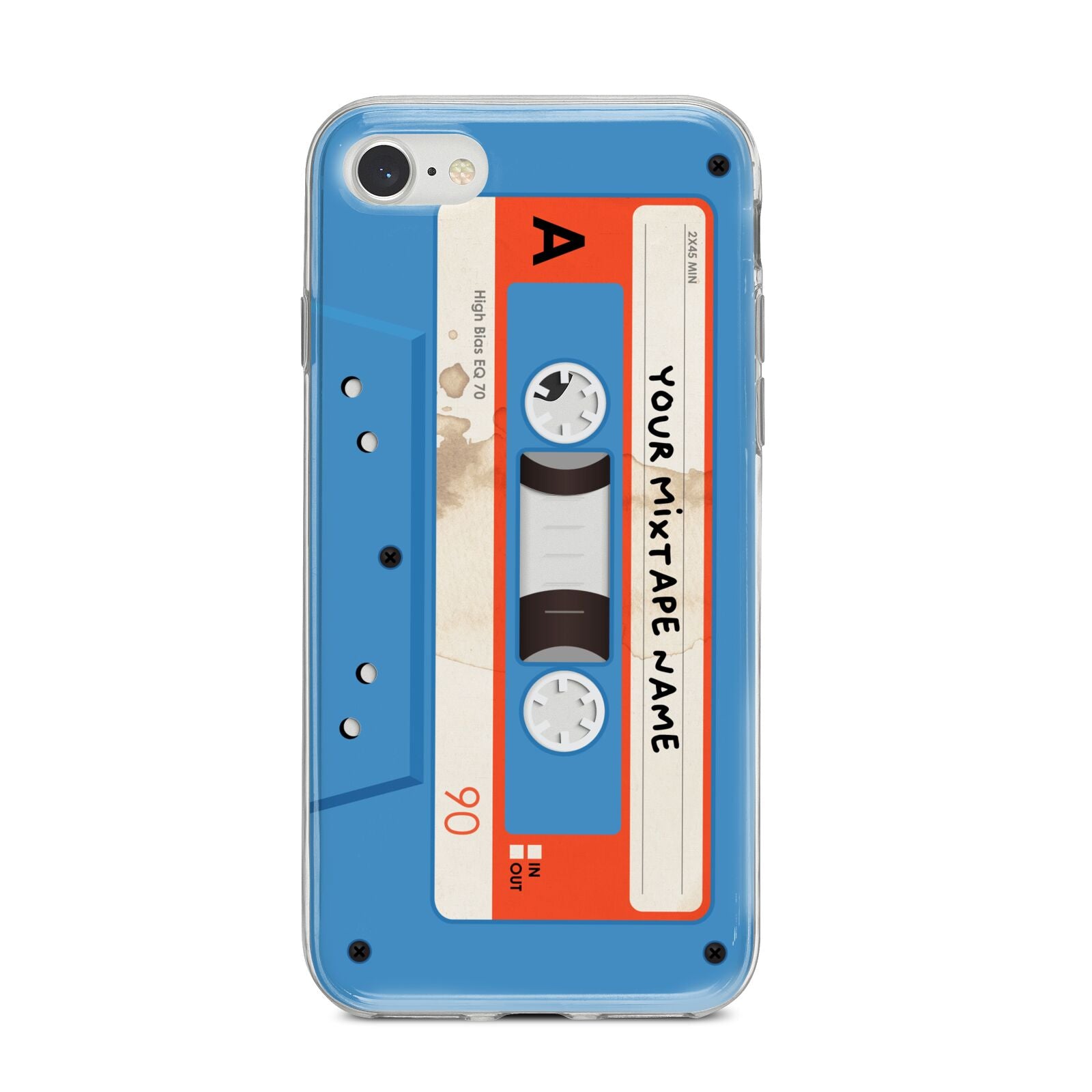 Blue Mixtape Custom iPhone 8 Bumper Case on Silver iPhone