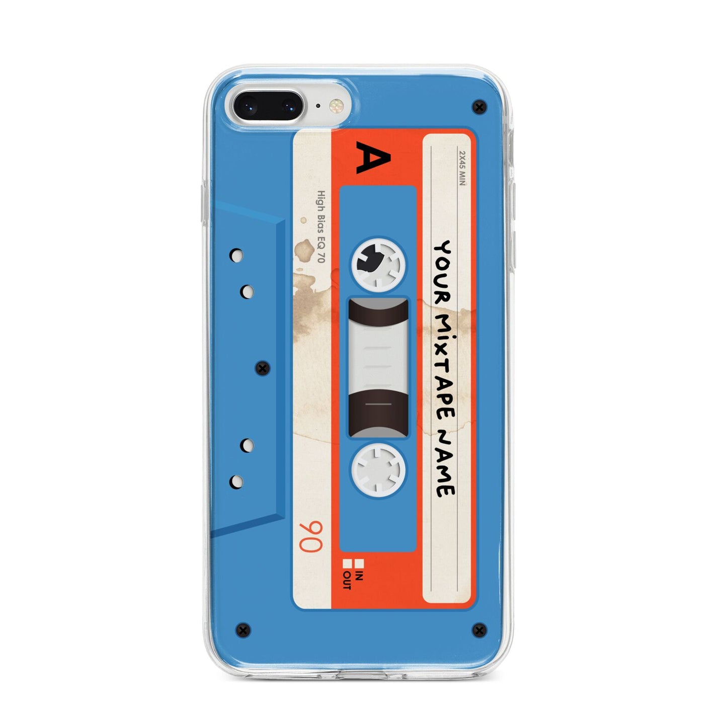 Blue Mixtape Custom iPhone 8 Plus Bumper Case on Silver iPhone