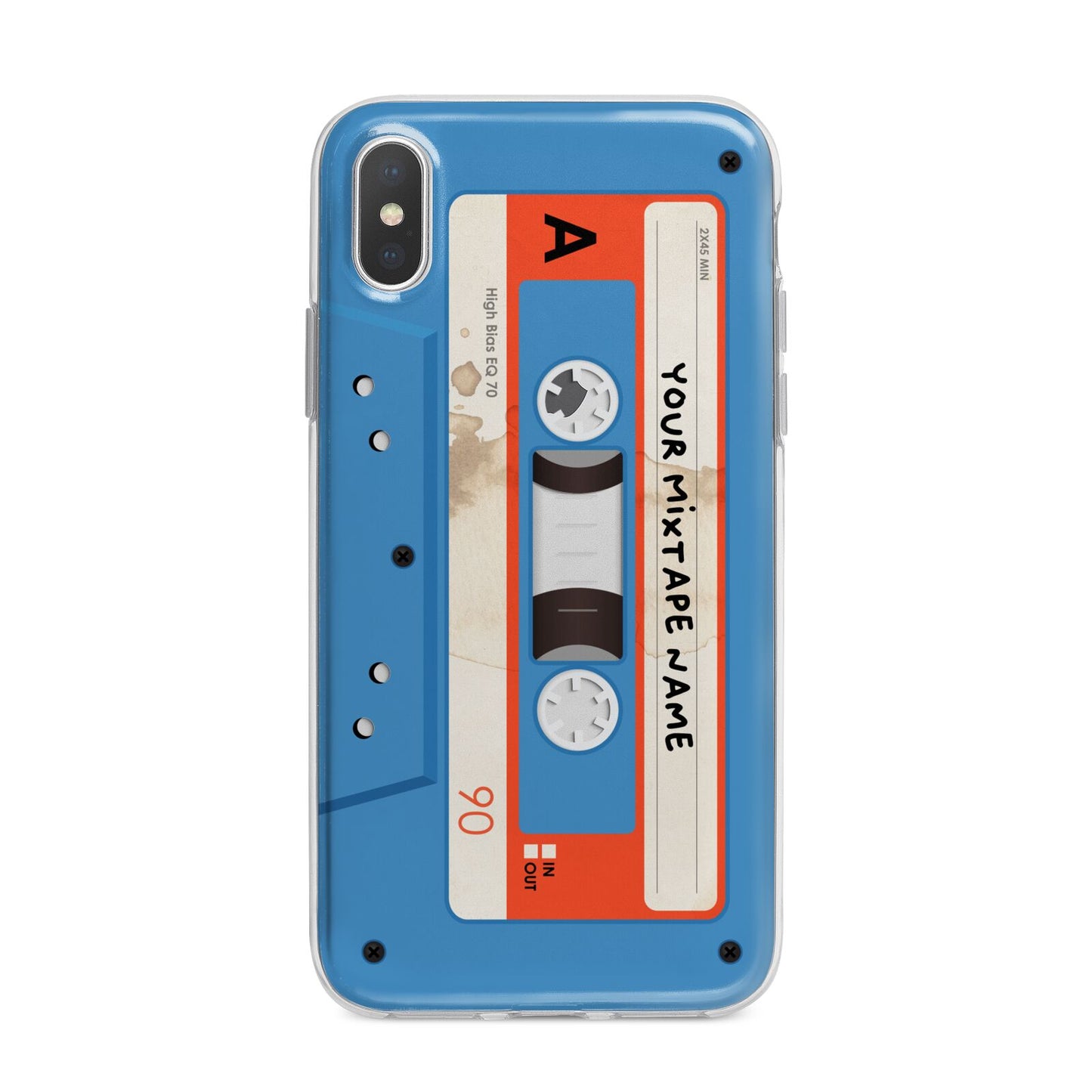 Blue Mixtape Custom iPhone X Bumper Case on Silver iPhone Alternative Image 1