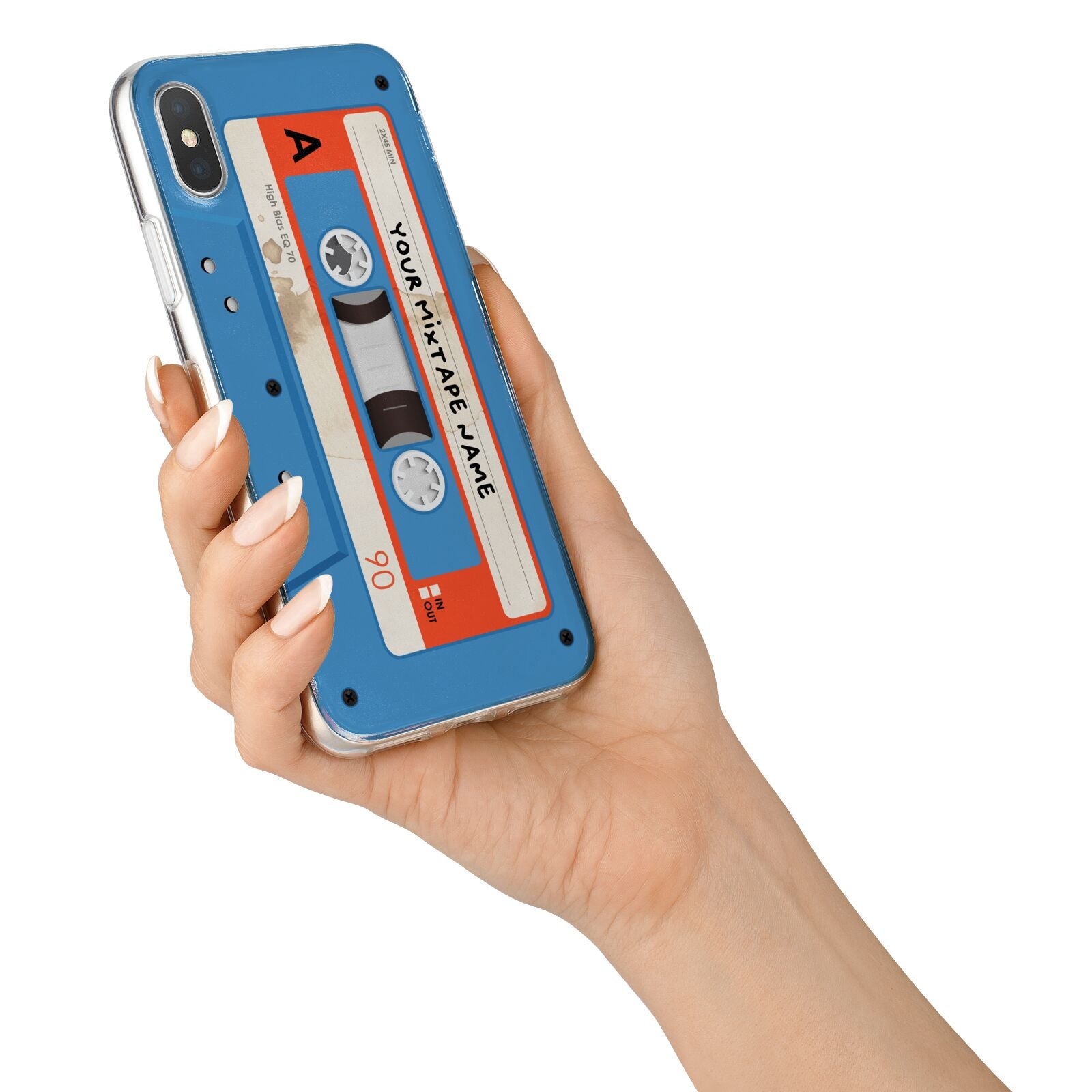 Blue Mixtape Custom iPhone X Bumper Case on Silver iPhone Alternative Image 2