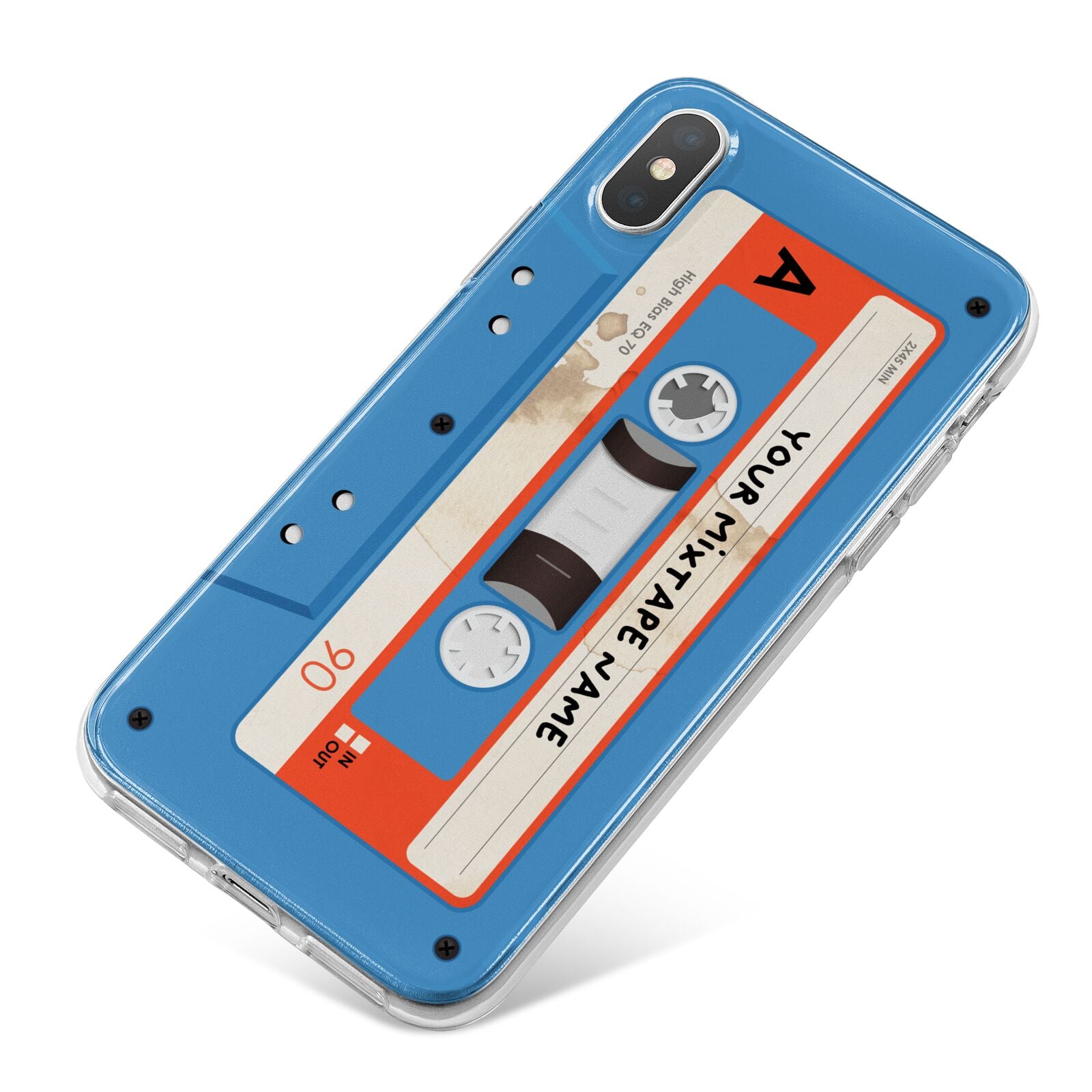 Blue Mixtape Custom iPhone X Bumper Case on Silver iPhone