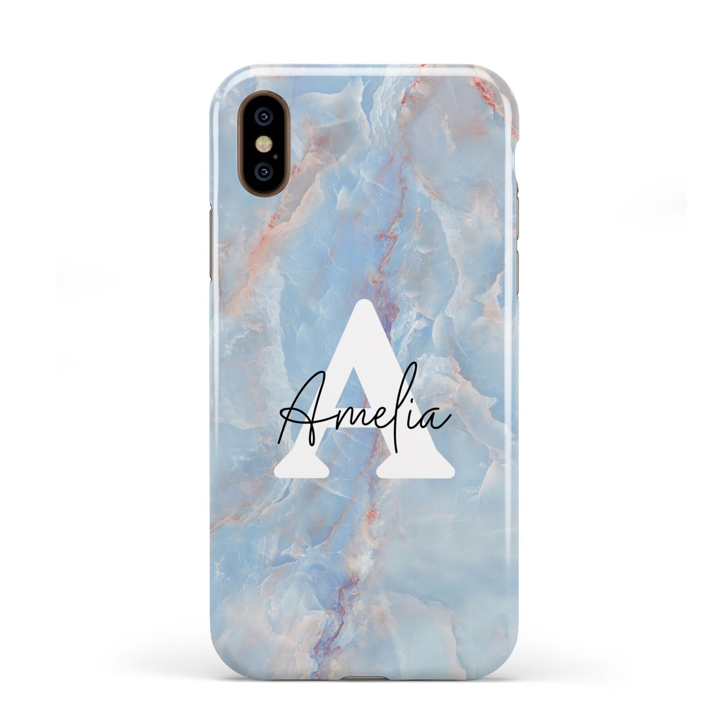 Blue Onyx Marble Apple iPhone XS 3D Tough