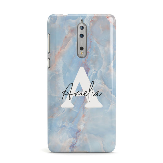 Blue Onyx Marble Nokia Case