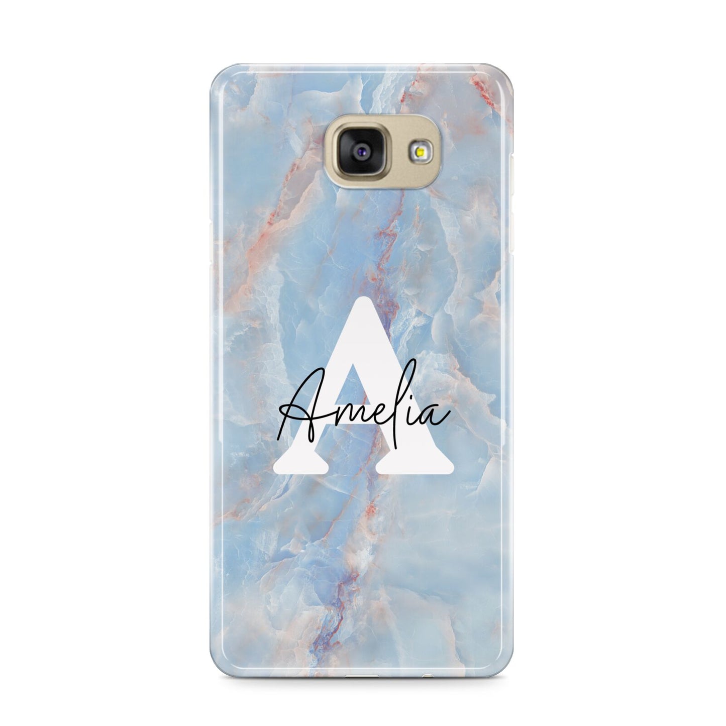 Blue Onyx Marble Samsung Galaxy A9 2016 Case on gold phone