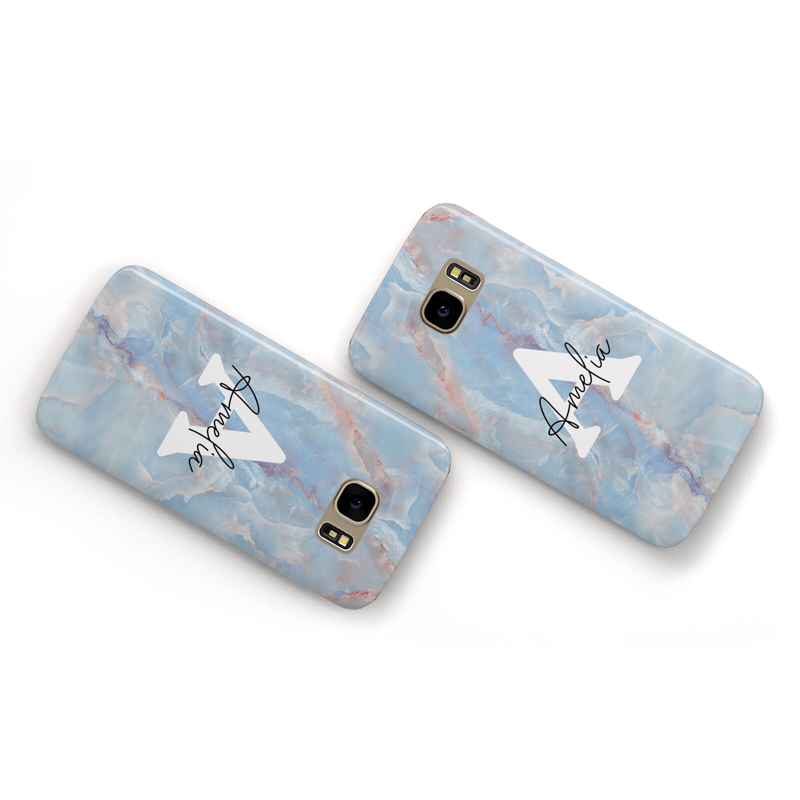 Blue Onyx Marble Samsung Galaxy Case Flat Overview