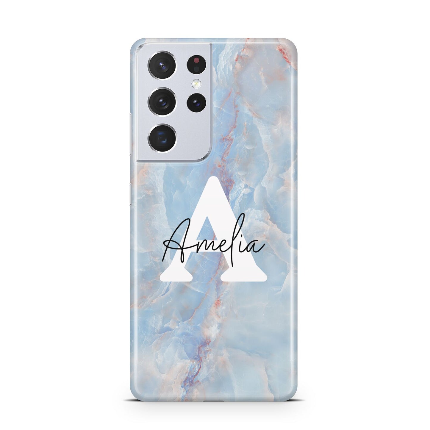 Blue Onyx Marble Samsung S21 Ultra Case