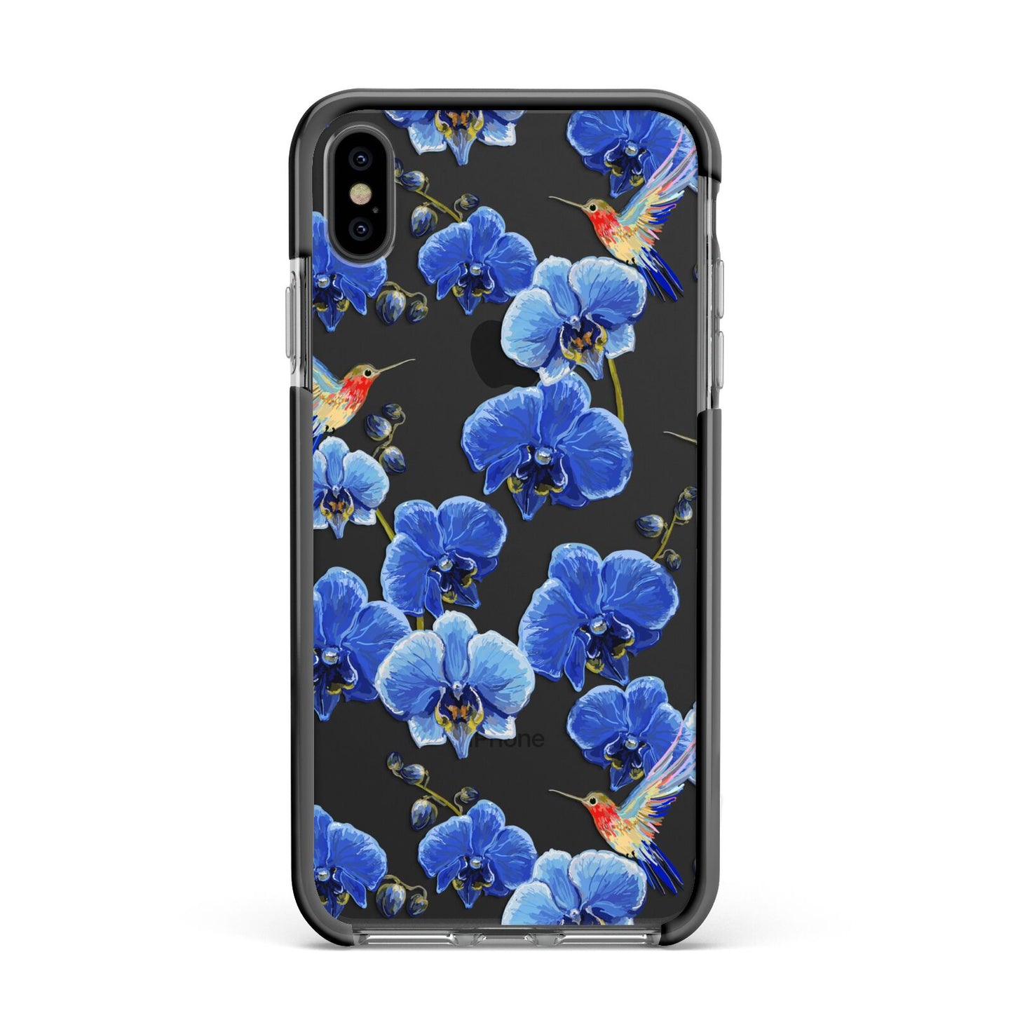 Blue Orchid Apple iPhone Xs Max Impact Case Black Edge on Black Phone