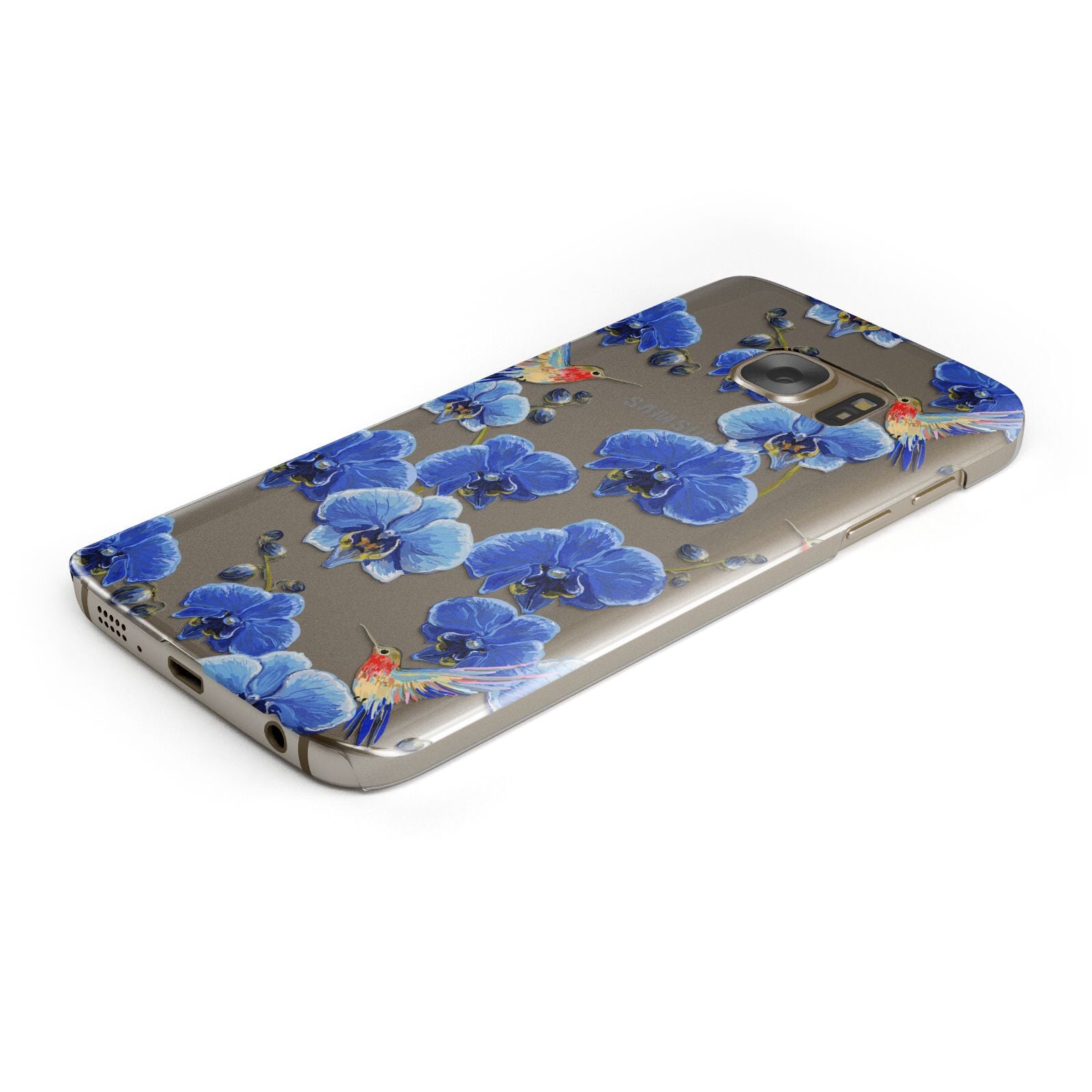 Blue Orchid Protective Samsung Galaxy Case Angled Image