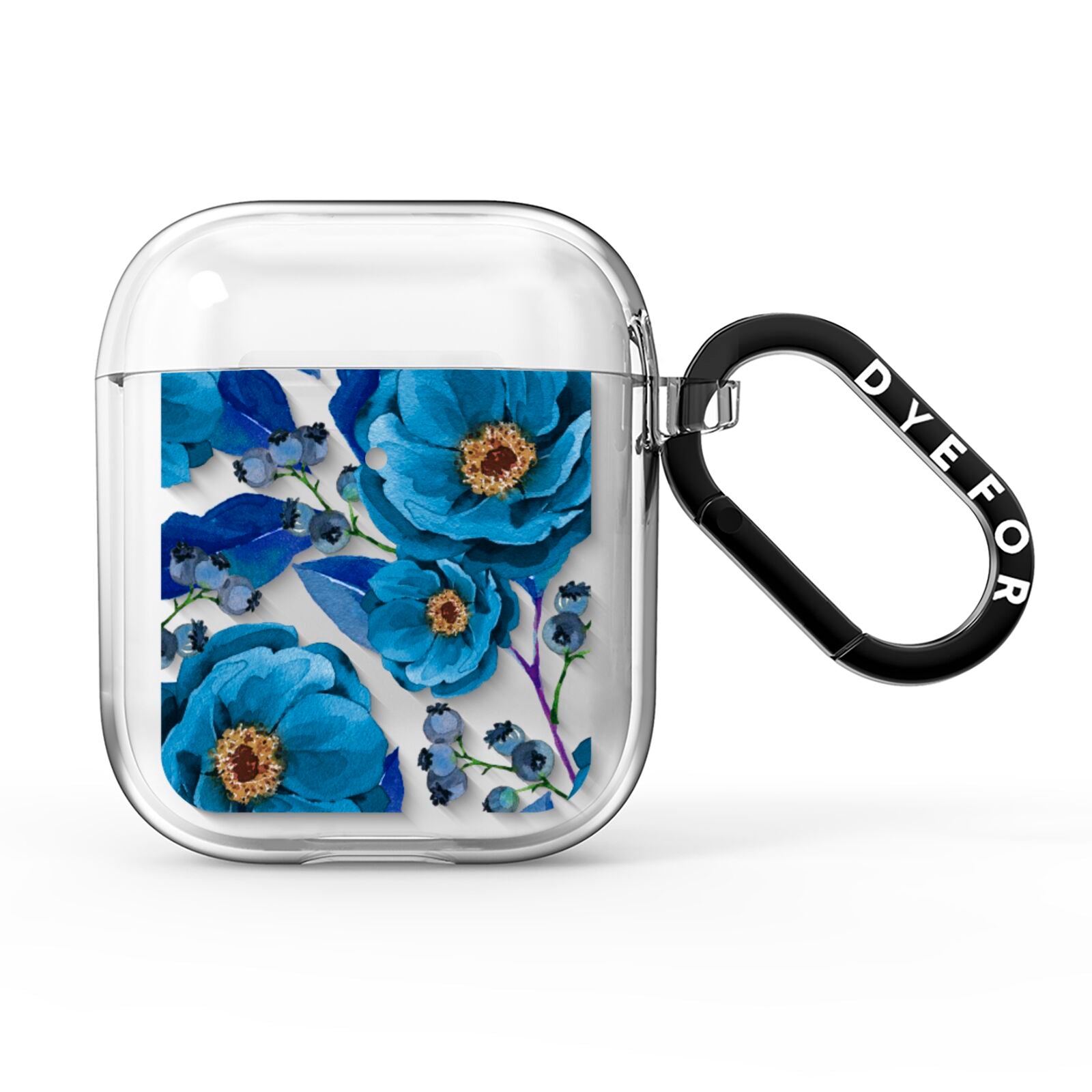 Blue Peonies AirPods Clear Case